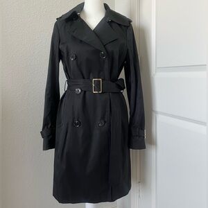 Michael Kors Hooded Belted Black Trench Coat Size Small